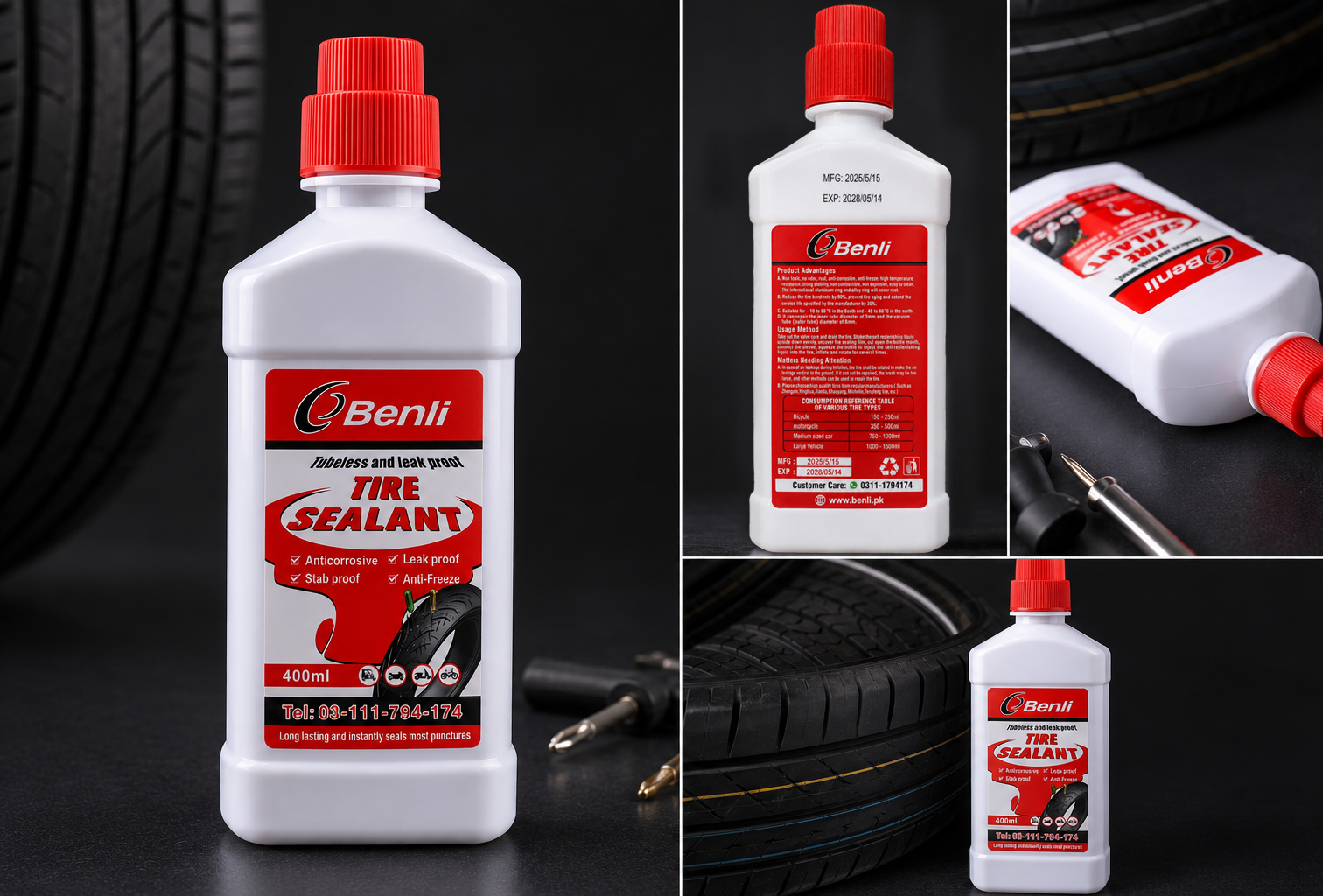 400ml Benli Tire Sealant